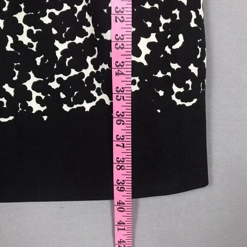 Black White Sleeveless Sheath Dress Size 14 Pleated Animal Print AA Studio Artsy - Picture 13 of 16